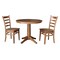 International Concepts Round 36 in Round Extension Dining Table with 2 Chairs, Distressed Oak, 36 W, 48 L, 30.1 in H, Wood K42-36RXT-27B-C617-2 - alternate 1